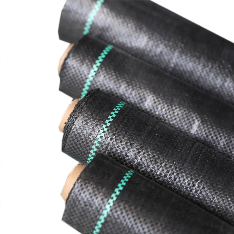 Tissu géotextile 2.10 x 100m par rouleau (noir, tissé) 90gr/m²