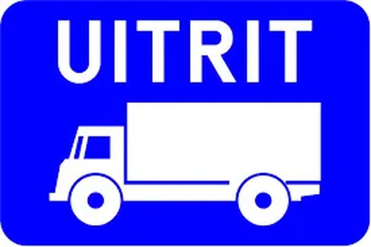 Verkehrszeichen 'Lkw-Ausfahrt' 600/400 blau SB250