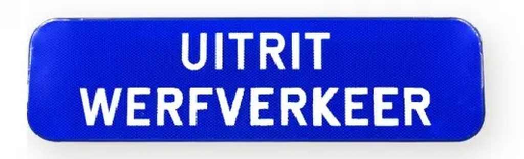Panneau de signalisation 'exit yard traffic' SB250 700x200 bleu