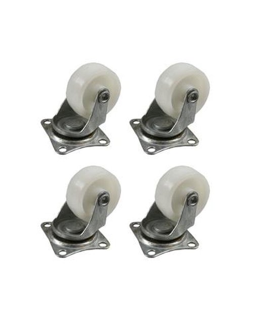 Zwenkwiel set 50 mm wit 4 delig 