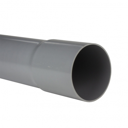 Tuyau d'eau de pluie en PVC dia 80x1.5mm embout à coller gris l=4m