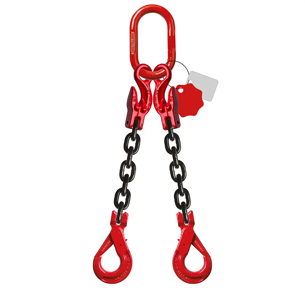 Chain: 2-jump chain 2m-1.6T with retaining hooks and safety hooks CE approved