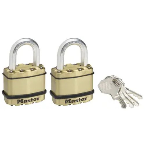 Padlocks Gold laminated 4 key 45mm - 24mm shackle