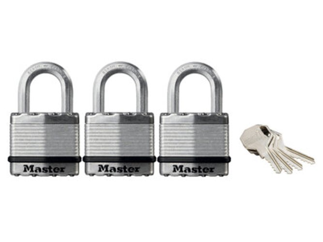 Padlocks Gray laminated 4 key 45mm - 24mm shackle