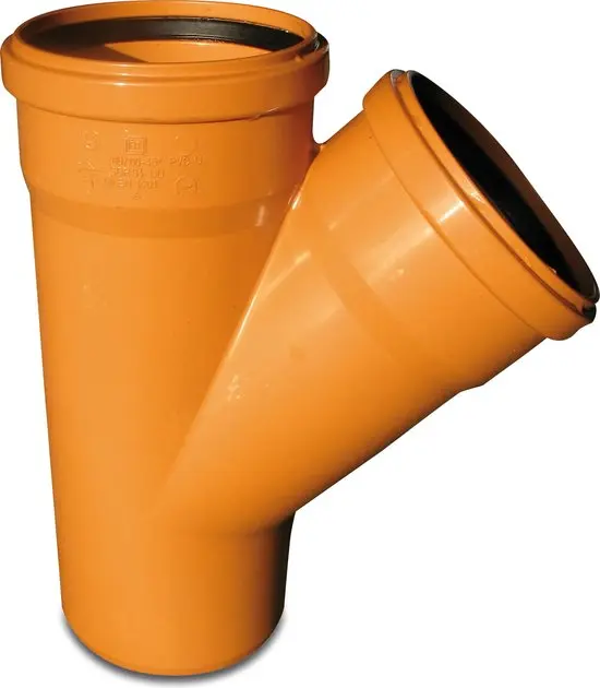 PVC T-stuk dia 315 45° 2xMSp RB SN4 