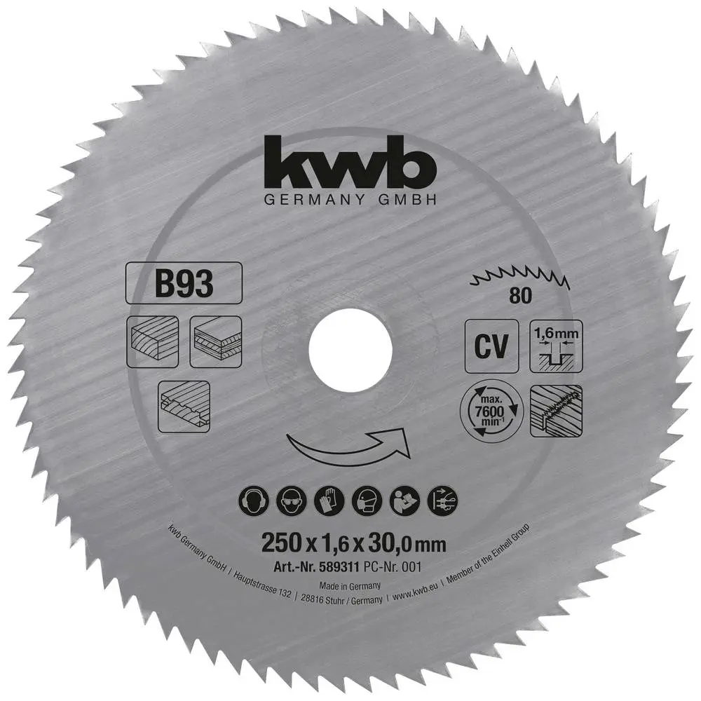 KWB Cirkelzaagblad HM Ø 254 X 30mm  60M