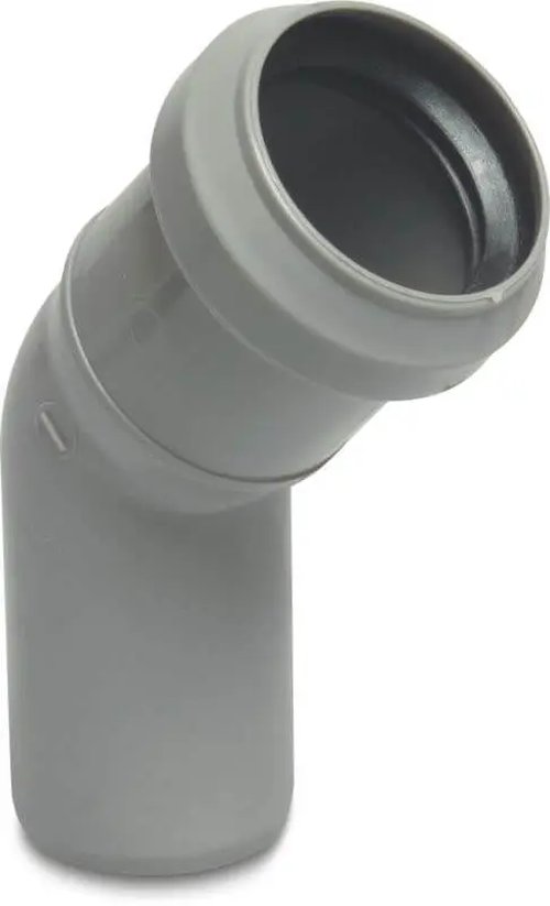 PP Bocht riolering dia 200mm 45° Msp grijs benor SN8