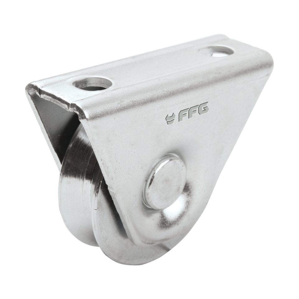 Wheels with support, v groove, 80mm, FF Group