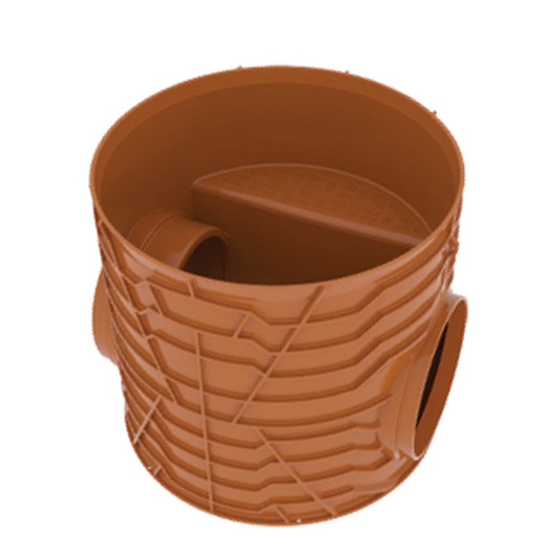 PP put dia 630 2x400 bodem 180° kruis oranje renoflow