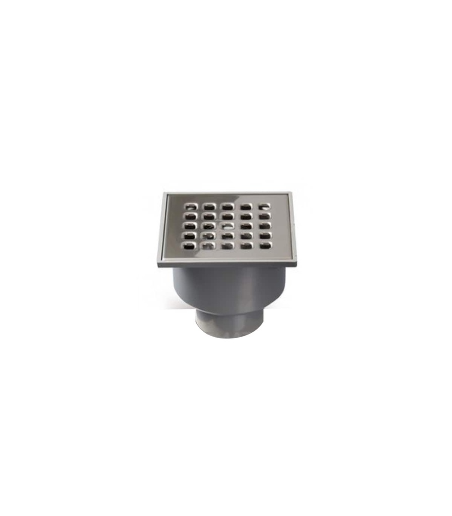 Pułapka zegarowa 105x105 kratka ze stali nierdzewnej rama pcv dolny wylot śr. 50 Nicoll