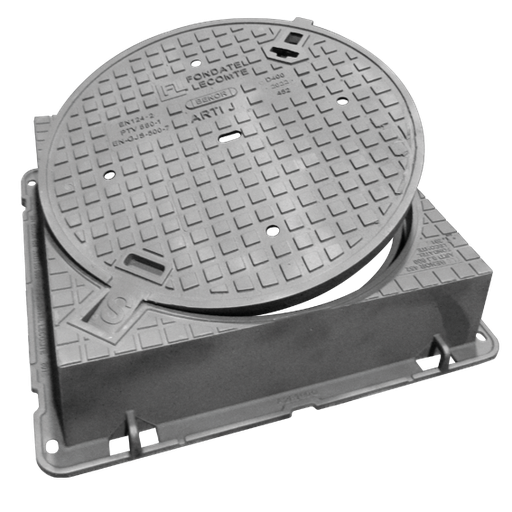 Fahrbahnabdeckung aus Gusseisen T109A D400 - VK VO=700mm H=200mm BENOR