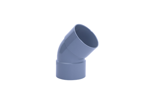 [B754] Coude PVC dia 75 45° 2xM benor gris