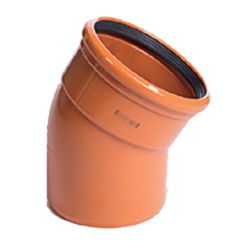 [BBS1253RB] PVC-Bogen Ø 125 30° MSp rot braun benor SN4