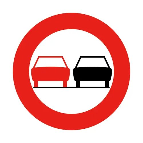 [C35] Traffic sign C35 Prohibition of vehicle more than 2 wheels overtaking on left T250 D700