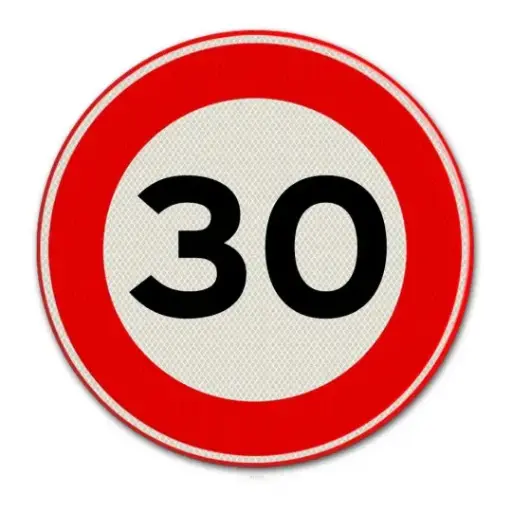 [C43] Znak drogowy C43 Maksymalna dozwolona prędkość "10"/"30" SB250 D700 HI WZ