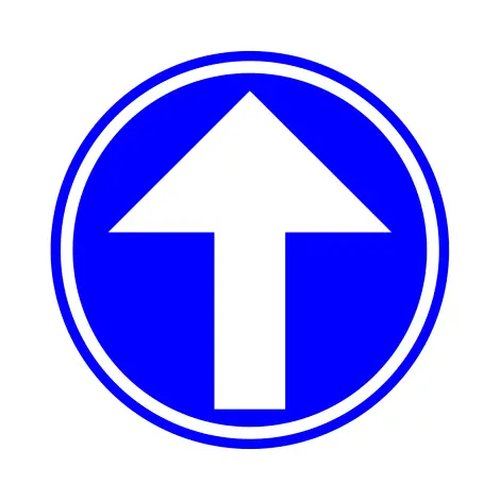 [D1A] Verkeersbord D1a-0 Verplicht rechtdoor D700