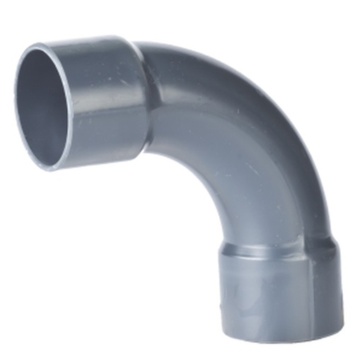 [DRLB508] PVC-Druckkniestück lang Ø 50 90° PN10