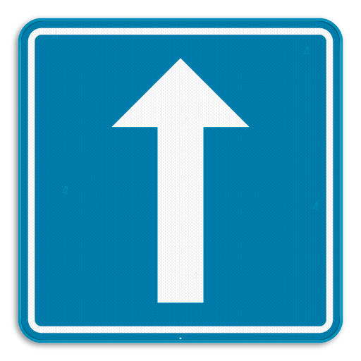 [F19] Panneau de signalisation F19 Circulation à sens unique T250 700x700 bleu/gris