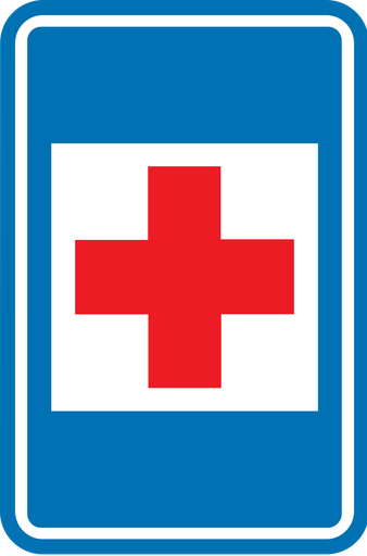 [F55] Panneau de signalisation F55 Poste de secours croix rouge SB250 400x600