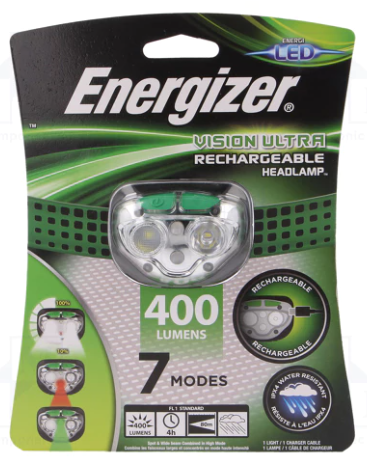[HEADVISIONR] Lampe frontale Energizer vision ultra hd 400LM rechargeable