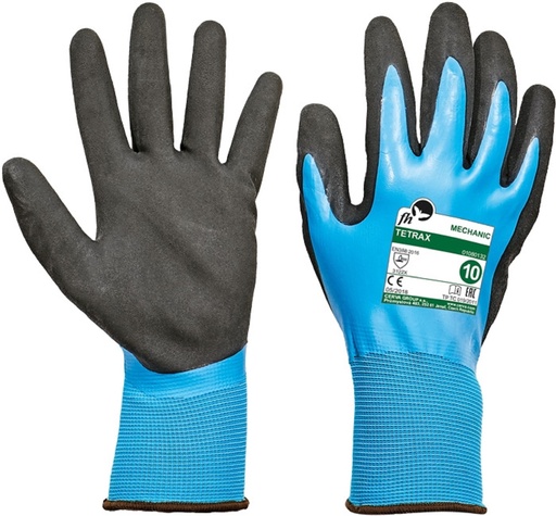 Rękawice wodoodporne niebieski Ocean nylon lateks (aquagrip)