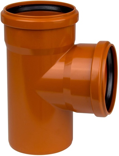 [PPTBS1258SN8] PP Pièce en T égout dia 125mm 87° 2xMSp rouge brun benor SN8
