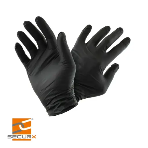 [SX7850N09] Handschoenen vinyl wegwerp zwart SECUREX maat 9 (100st/doos)