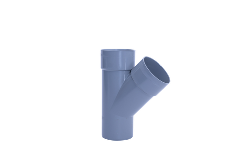 [TS754] Trójnik PVC śr. 75 45° 2xMSp szary