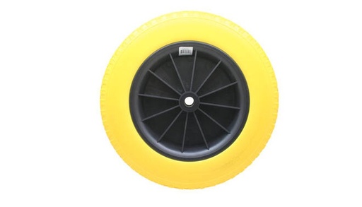 [WIELPEV] Roue de brouette PE pneu jaune complet jante pvc