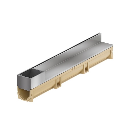 [EURO10065TL] Aco Euroline 100 discreet 65 met exc. inox opzetstuk (85 cm) met toegangsluik (15 cm) uit inox H=118mm 