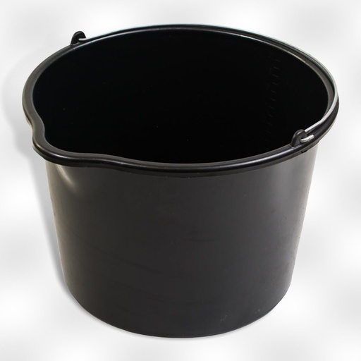 [ESEM12] Seau 12l noir PE rond m/bouton dia 32x23cm