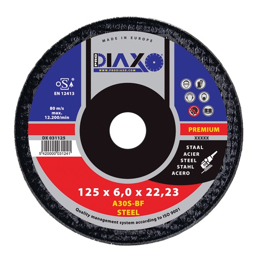 [SCHIJF125X6] Afbraamschijf STAAL Ø 125 x 6,0 mm A30S-BF / Premium Construction  