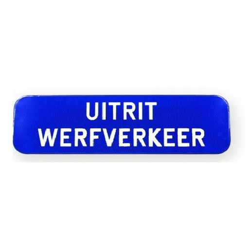 [UITRIT700/200] Panneau de signalisation 'exit yard traffic' SB250 700x200 bleu