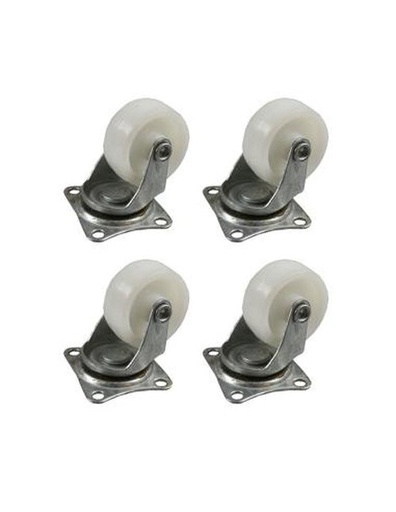 [SETZWENKWIEL] Zwenkwiel set 50 mm wit 4 delig 