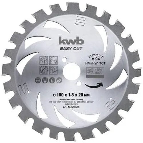 [KWB584538] KWB Piła tarczowa cienkotnąca, wzmocniona węglikiem spiekanym, ø 160 x 20 mm AKKU TOP