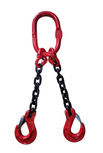 [YE.8.2SK.08.010] Ketting 2-sprong 2.8T 8mm x 1m met veiligheidshaken 