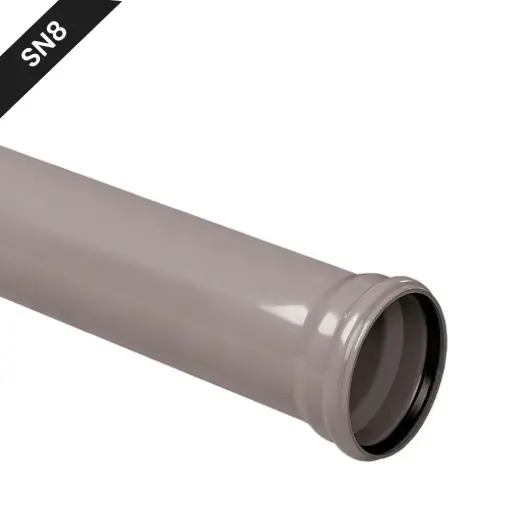 [B160X4.73] PVC buis dia 160 x 4,7 gemoft grijs benor SN8 l=3m (117m/pallet)