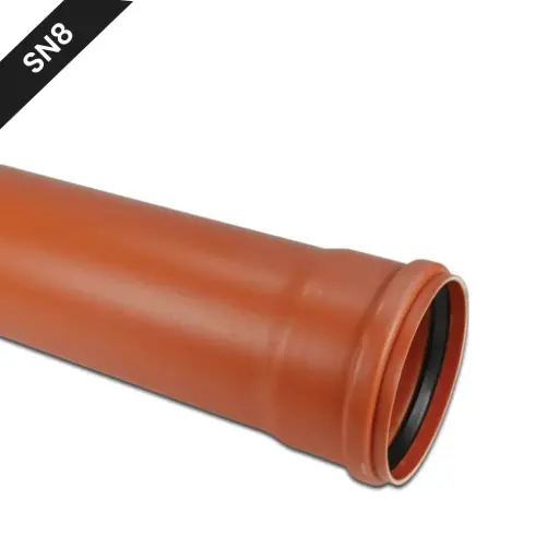 [B400X11.7RB3] Tube PVC dia 400 x 11.7 bouffant rouge brun benor SN8 l=3m (15m/palette)
