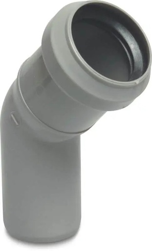[PPBS4004SN8G] PP Bocht riolering dia 400mm 45° Msp grijs benor SN8