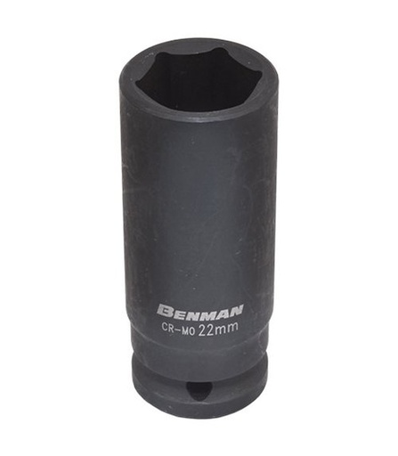 [SLAG12L22] Impact deep socket, black, Benman 1/2", 78mm 22mm