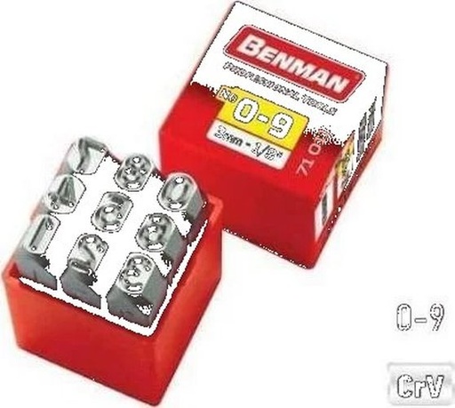 [CIJFERST6] Number steel stamps, 06.00mm (1/4''), Benman